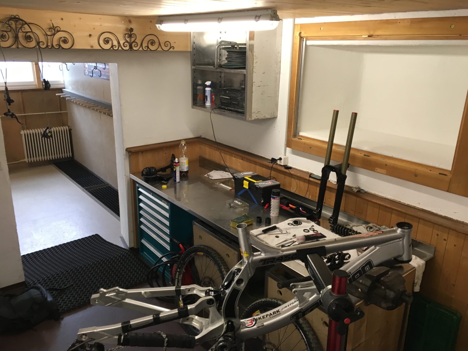 Bike-Keller Reparationsbereich